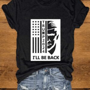 Womens 2024 ILL BE BACK printed t shirt1