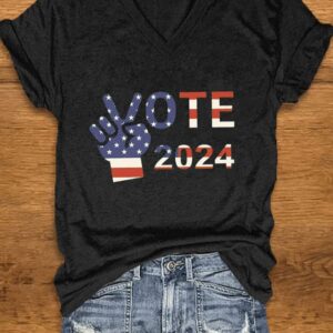 Womens 2024 vote printed T shirt
