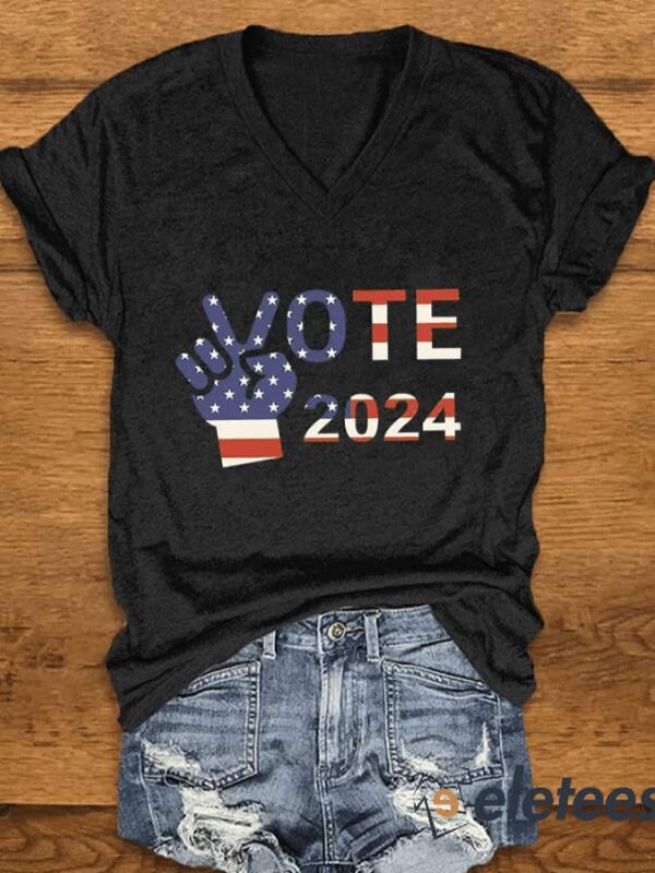 Women’s 2024 vote printed T-shirt