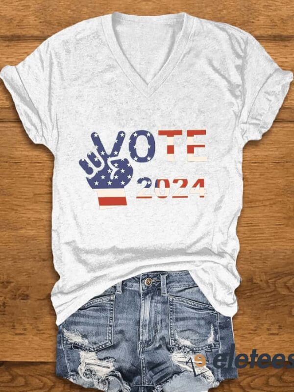Women’s 2024 vote printed T-shirt