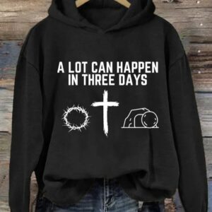 Womens A Lot Can Happen In Three Days Print Casual Sweatshirt1
