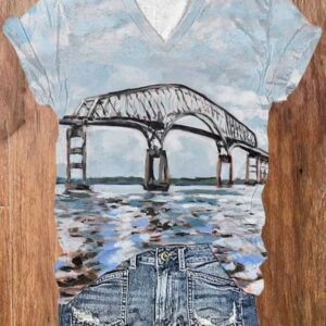 Womens Baltimore Bridge Print T Shirt