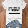 Women’s Baltimore Strong Print V-Neck T-Shirt