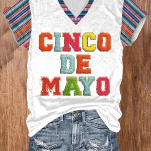 Women’s Cinco De Mayo Print Casual Short Sleeve T-Shirt