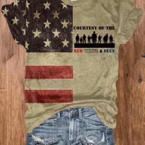 Women’s Courtesy Of The Red White And Blue Printed T-Shirt