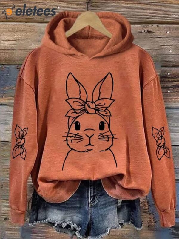 Women’s Cute Bunny Print Hoodie