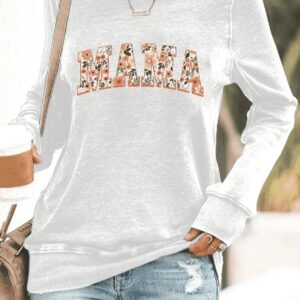 Womens Floral Mama Print Casual Sweatshirt1