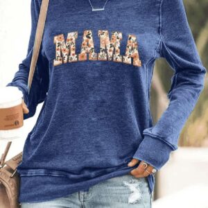 Womens Floral Mama Print Casual Sweatshirt2