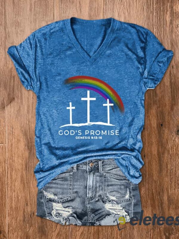 Women’s God’s Promise Cross Print T-Shirt