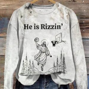 Womens He Is Rizzin Print Sweatshirt