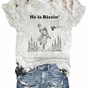 Womens He Is Rizzin Print Sweatshirt1