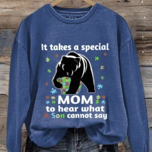 Womens It Takes A Special Mom To Hear What A Son Cannot Say Print Long Sleeve Sweatshirt
