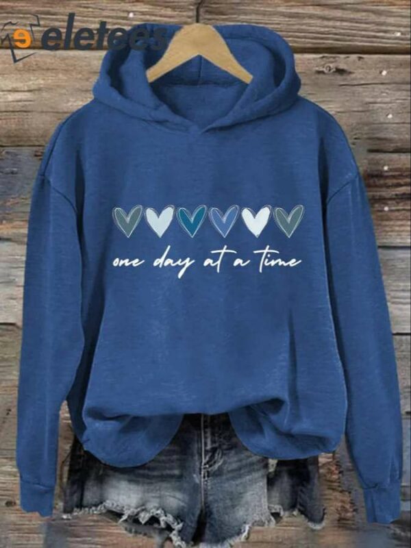 Women’s One Day At A Time Print Casual Hoodie