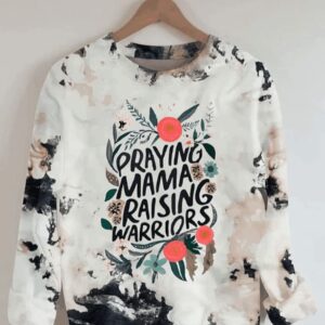 Women’s Praying Mamas Raising Warriors Christian Mother Print Sweatshirt