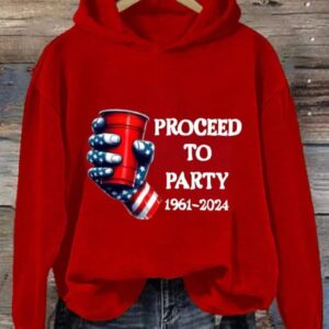 Women’s Proceed to Party Red Solo Cup Print Casual Hoodie