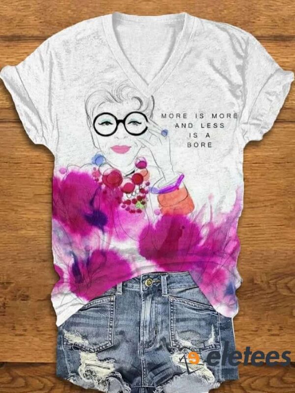 Women’s R.I.P Iris Apfel Printed V-neck T-shirt