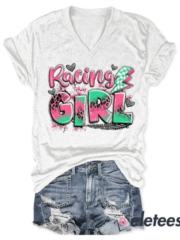 Women’s Racing Girl Print T-Shirt