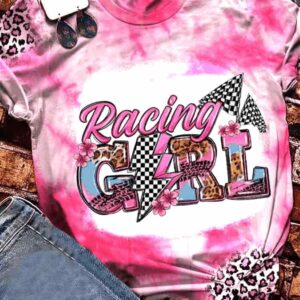 Women’s Racing girl leopard print casual T-shirt