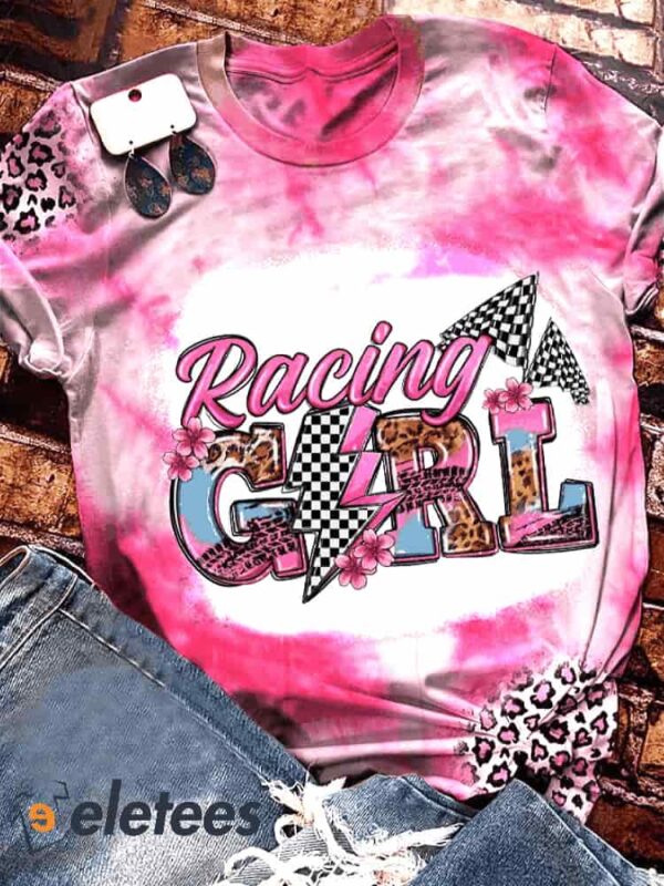 Women’s Racing girl leopard print casual T-shirt