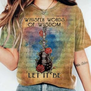 Womens Retro Whisper Words of Wisdom Let it Be T Shirt1