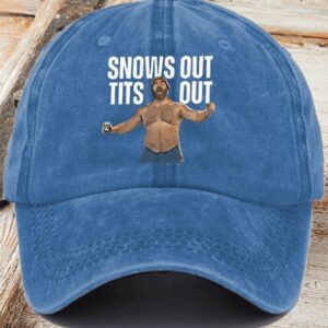 Womens Snows Out Tits Out Printed Baseball Cap