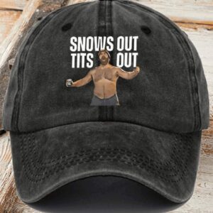 Womens Snows Out Tits Out Printed Baseball Cap2