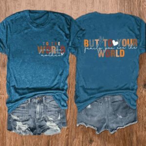 Womens To Your Family You Are The World Mothers Day Print Casual Tee2