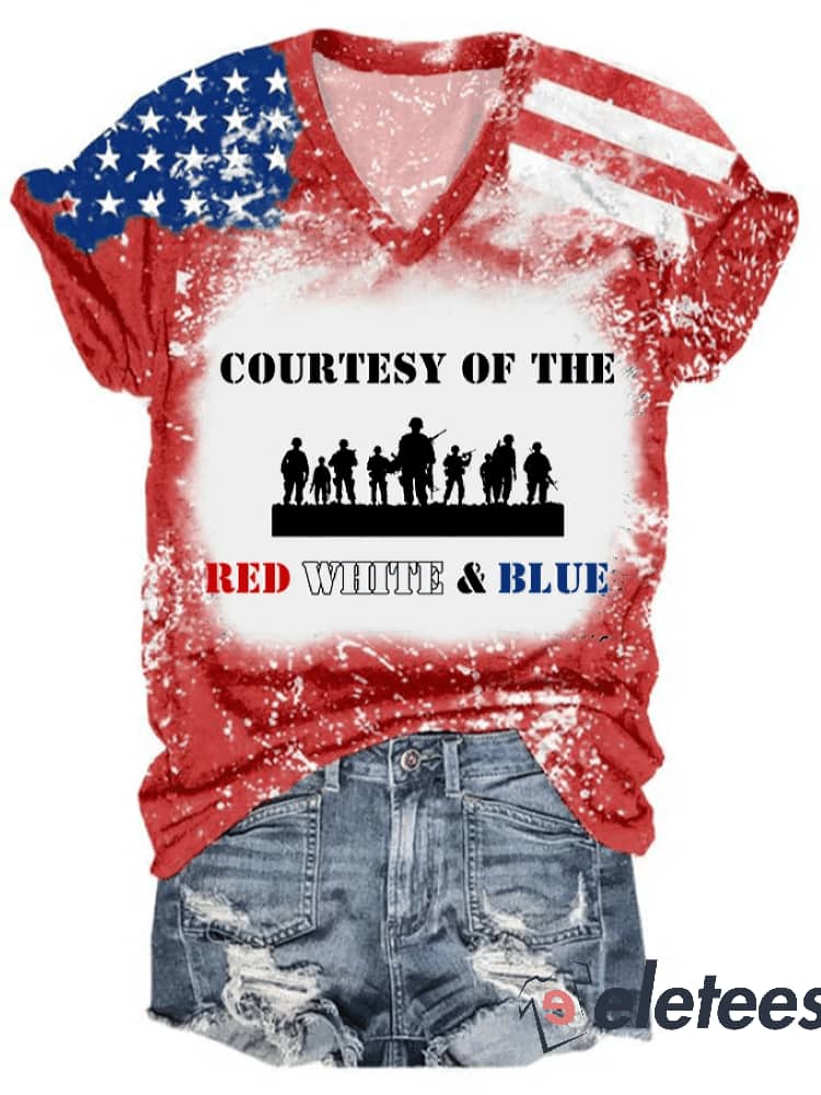 Women's Toby Keith Courtesy Of The Red White And Blue Print T-shirt