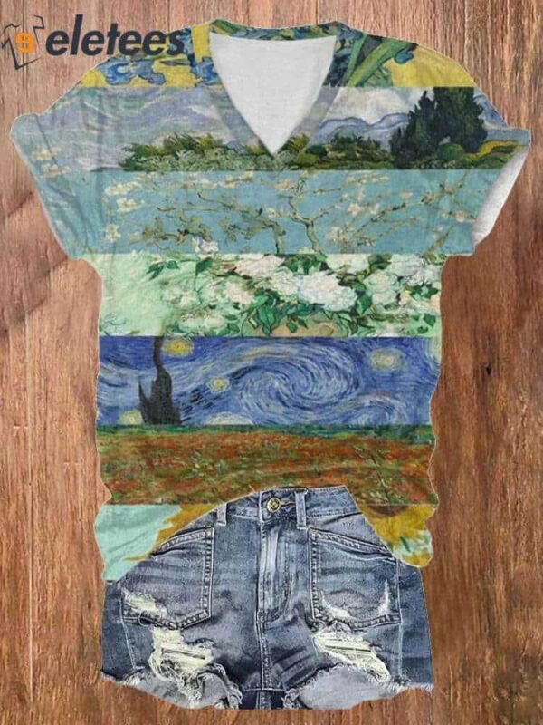 Women’s Van Gogh Print T-Shirt