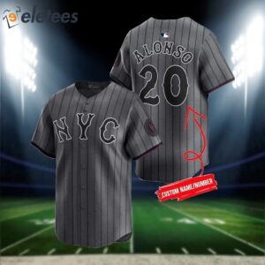 Alonso NY Mets Charcoal 2024 City T Shirt1