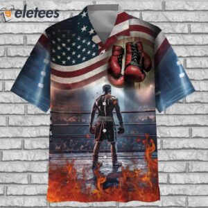 American Flag Boxer Hawaiian Shirt1