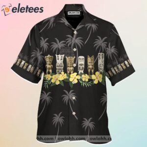 Awesome Black Tiki Hawaiian Shirt