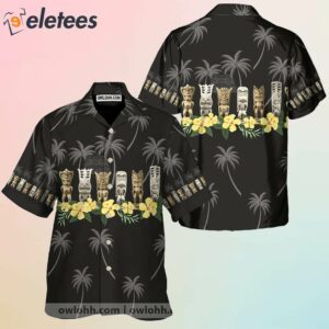 Awesome Black Tiki Hawaiian Shirt1