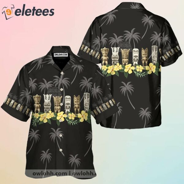 Awesome Black Tiki Hawaiian Shirt