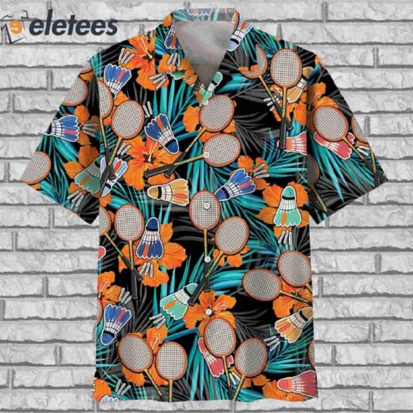 Badminton Tropical Orange Hawaiian Shirt