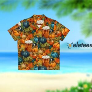 Beer Enthusiast Oktoberfest Theme Tropical Autumn Button-Up Shirt