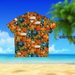 Beer Enthusiast Oktoberfest Theme Tropical Autumn Button Up Shirt 2