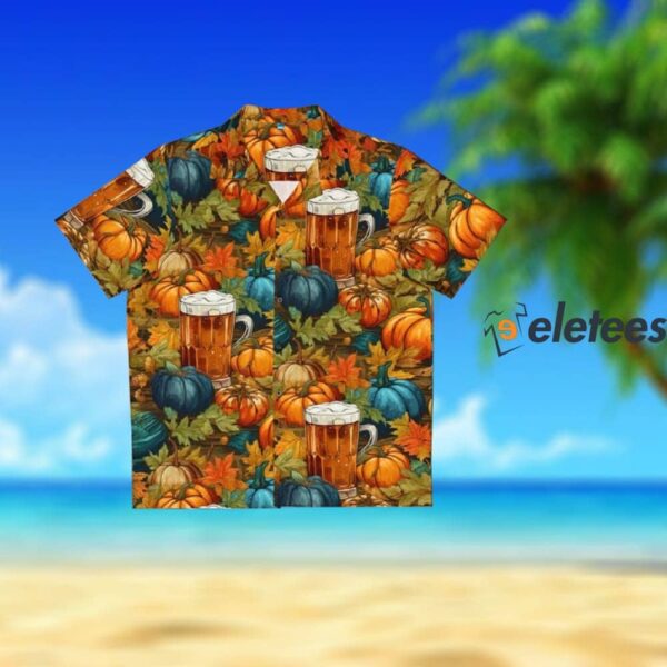 Beer Enthusiast Oktoberfest Theme Tropical Autumn Button-Up Shirt