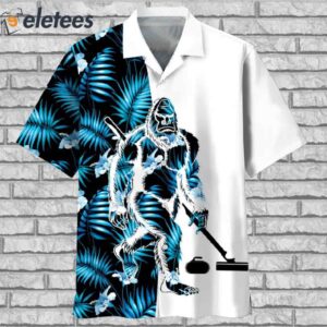 Bigfoot Curling Tropical Hawaiian Shirt1