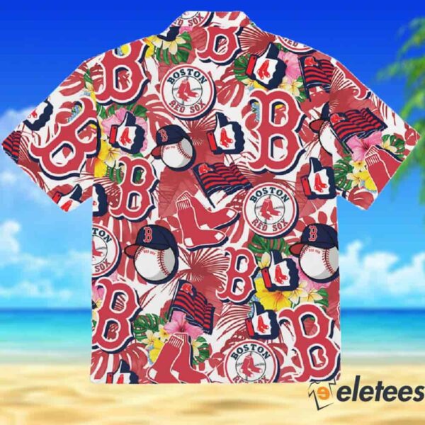 Boston Red Sox Pattern Hawaiian Shirt