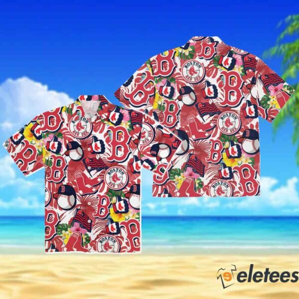 Boston Red Sox Pattern Hawaiian Shirt