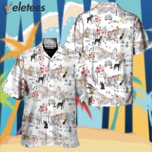 Boston Terrier Flower City Art Hawaiian Shirt