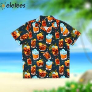 Bourbon Paradise Whiskey Lover’s Hawaiian Shirt for Tropical Getaways Fun