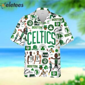 Celtics Peace Love Basketball Fan Hawaiian Shirt 2