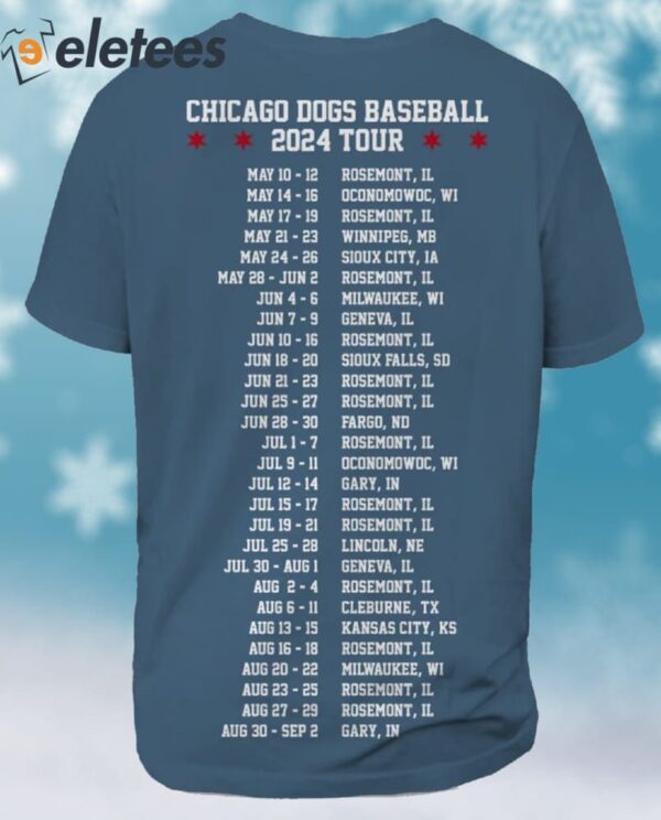 Chicago Dogs Baseball 2024 Tour Shirt