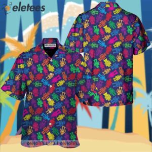 Colorful Robot Pattern Hawaiian Shirt