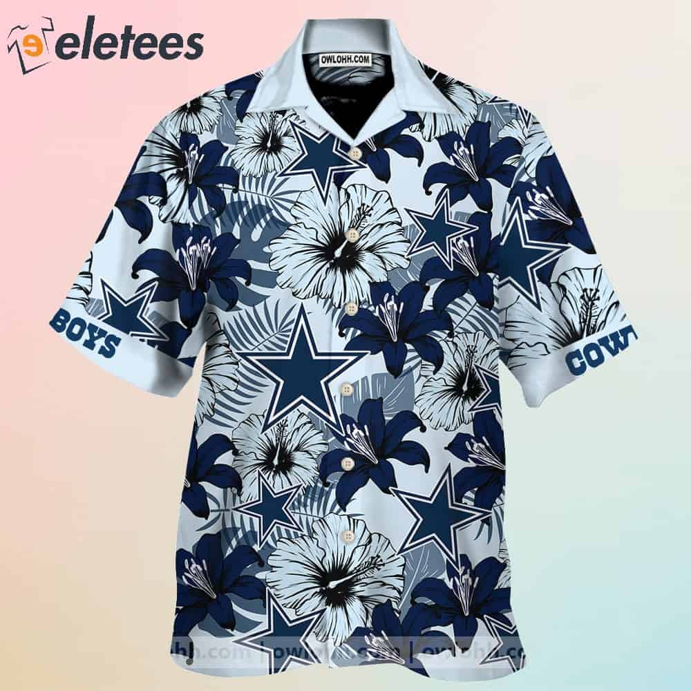 Dallas Cowboys Logo History Nfl Aloha Tropical Hawaiian Shirt - Banantees