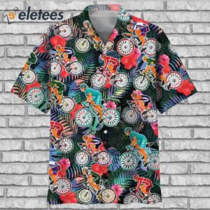 Cycling Tropical Funny Hawaiian Shirt1