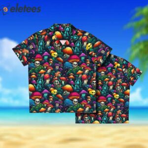 Dark Mushroom Twist Spooky Horror Hawaiian Aloha Shirt 2