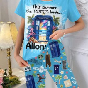 Doctor Who This Summer The Tardis Lands Allons-y Pajamas Set